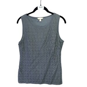 Banana Republic Gray Lace Tank Top Sleeveless‎ Layering Casual Blouse S